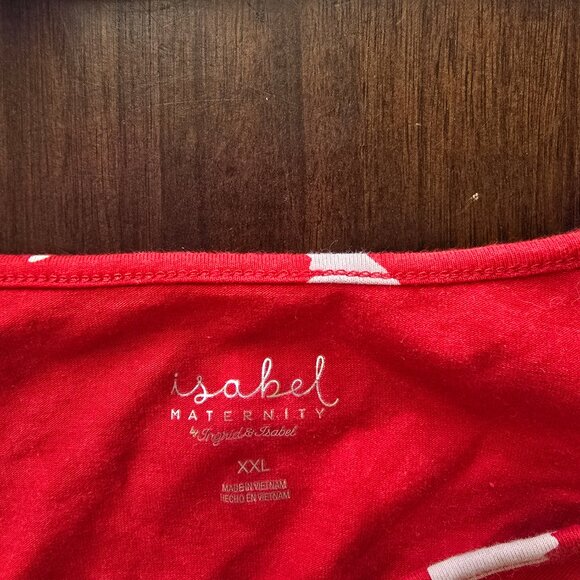 Women's Maternity 2X Red Floral Bodycon Dress - Picture 2 of 3